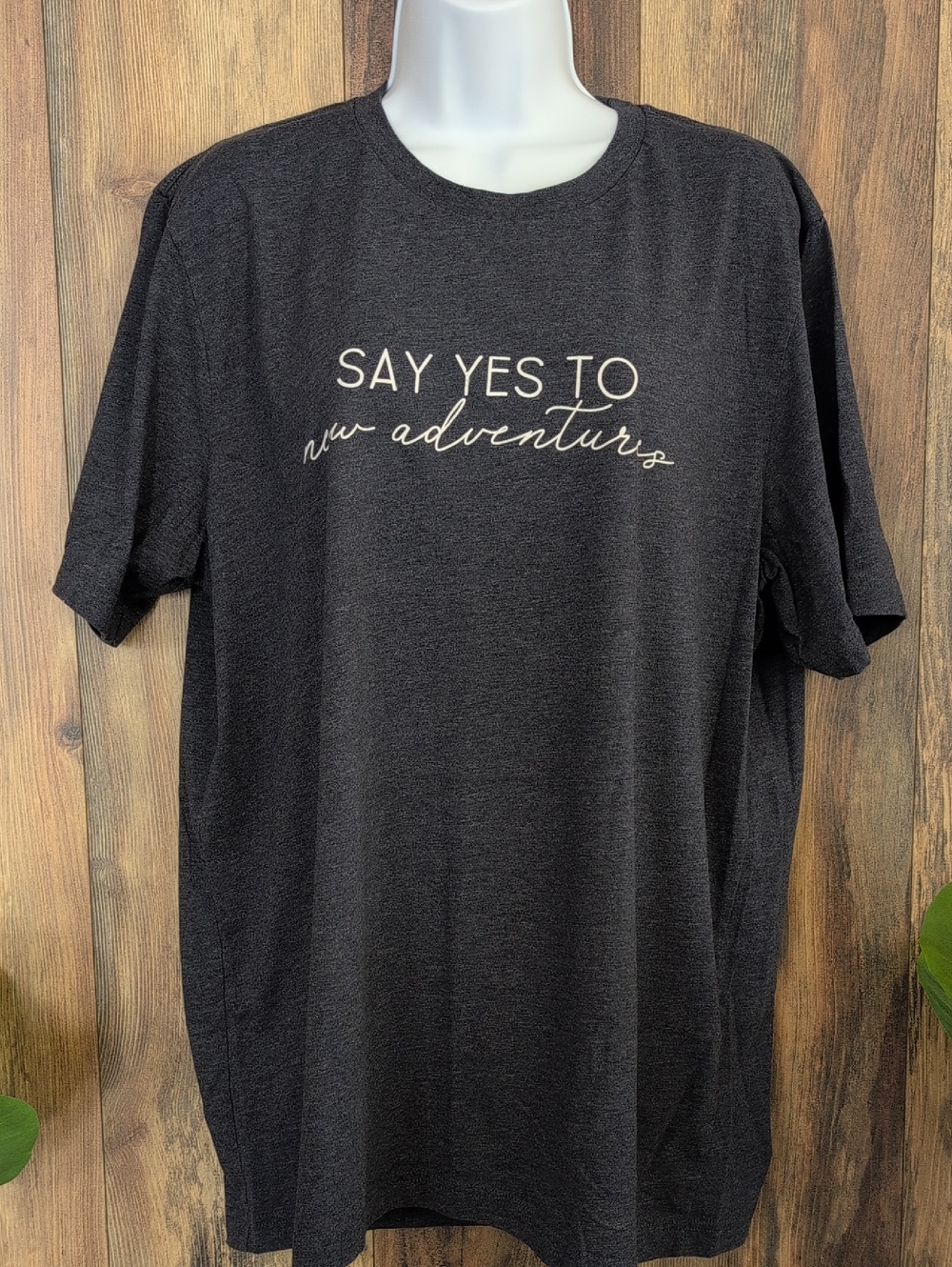 Bella Canvas "Say Yes to New Adventures" Heathered Blue Tee 2XL AC129
